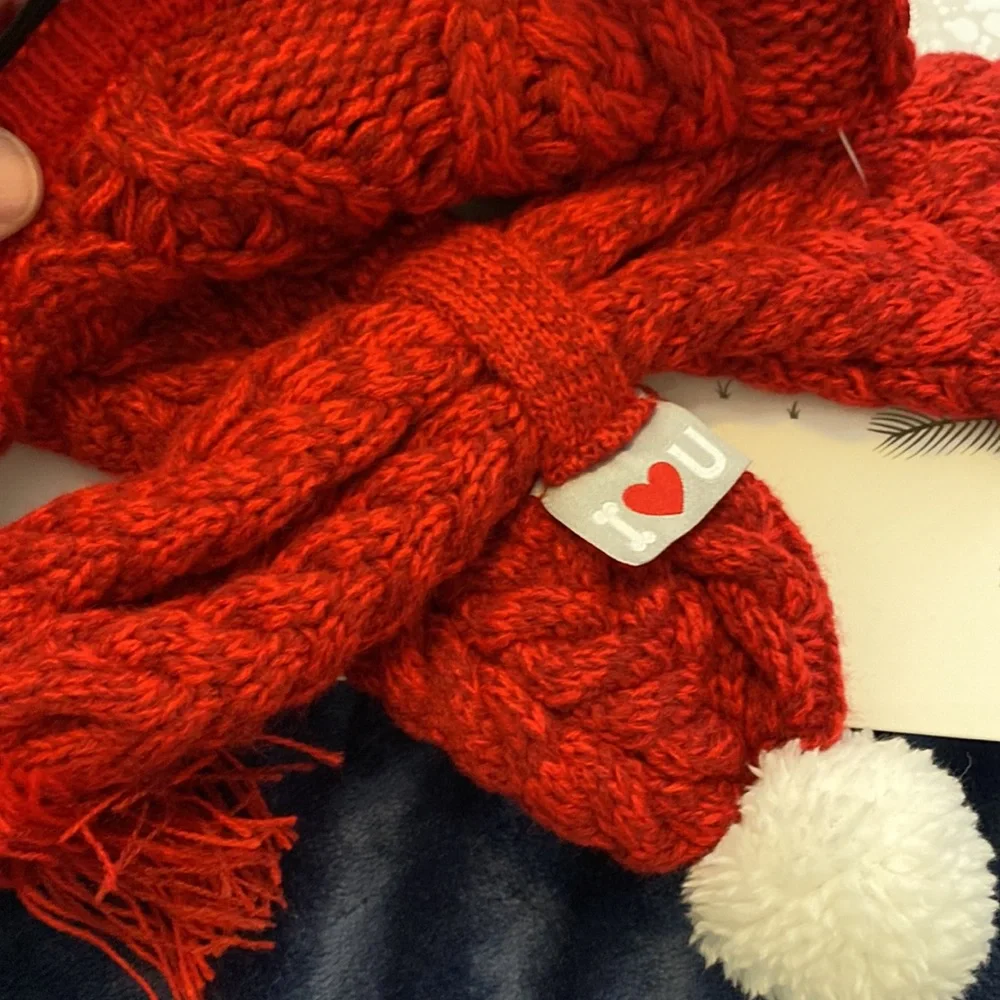 🔥3 for $10🔥 Pet hat and scarf set XL w/ adjustable chin strap